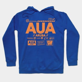 Vintage Aruba AUA Airport Code Travel Day Retro Travel Tag Hoodie